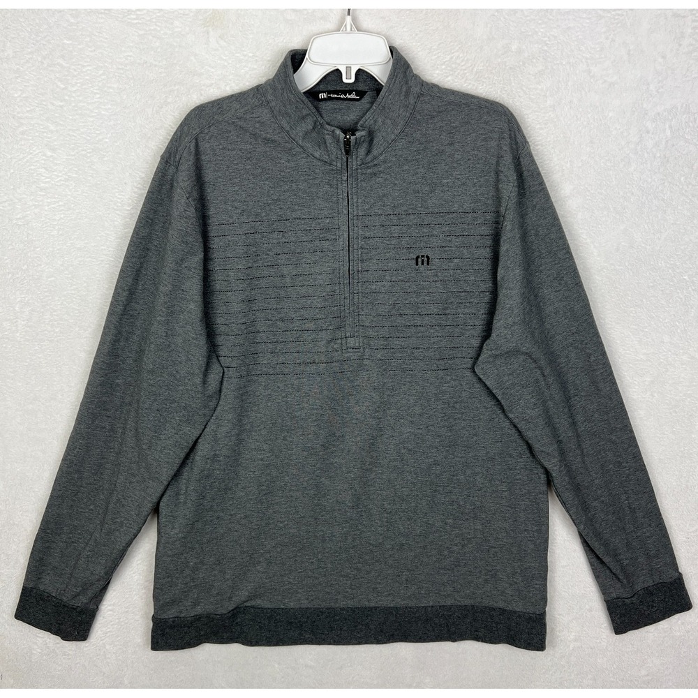 Travis Mathew 1/4 Zip‎ Pullover Shirt Mens XL 1/2 Zip Gray Long Sleeve Stretch